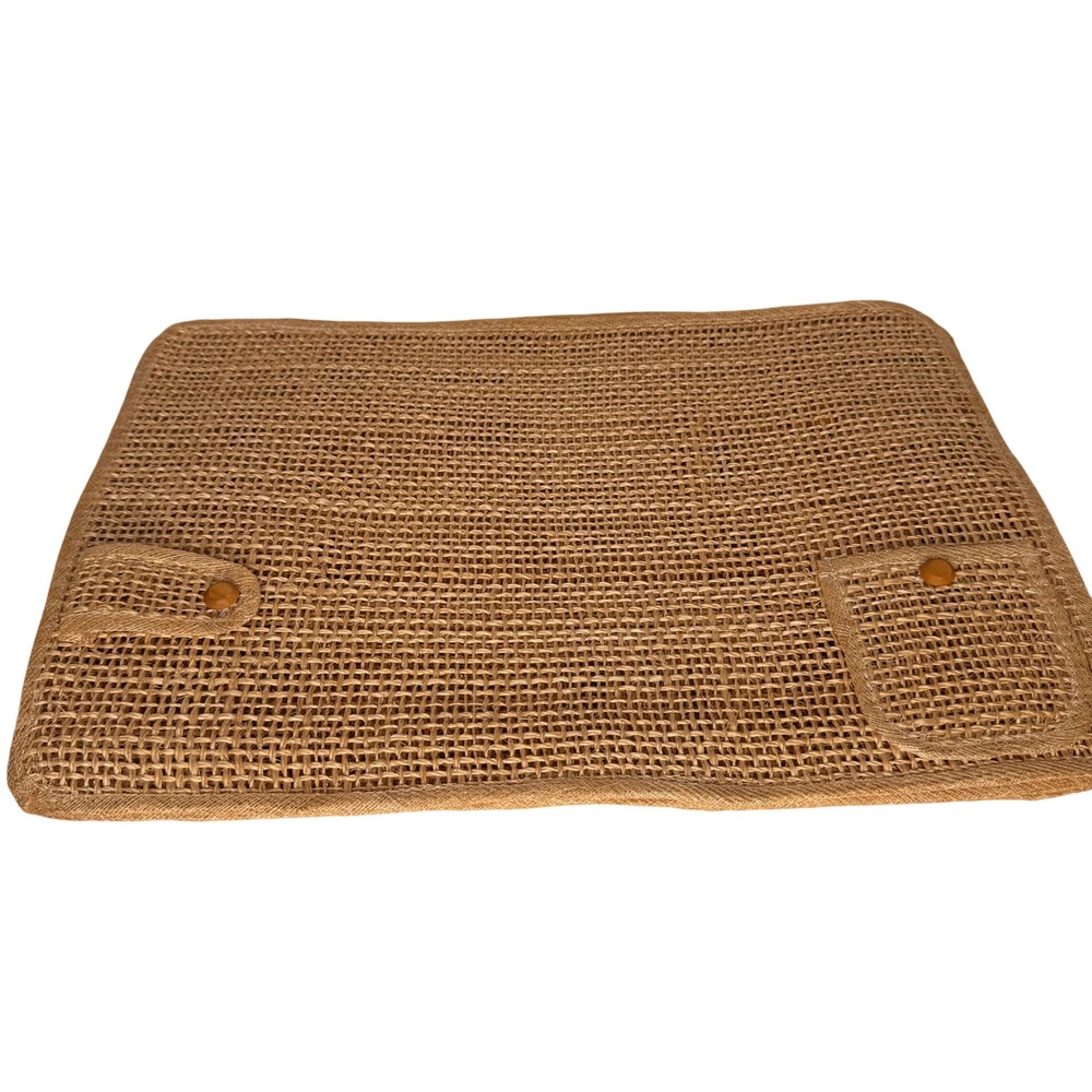Vintage Boho Farmhouse Coastal Woven Straw Tan Placemats Set of 4 19x13